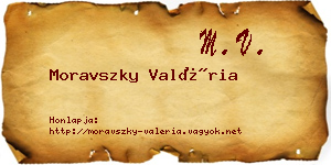 Moravszky Valéria névjegykártya